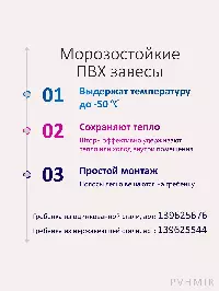 ПВХ завеса для холодильной камеры 2,2x2,5м. Готовый комплект, морозостойкая